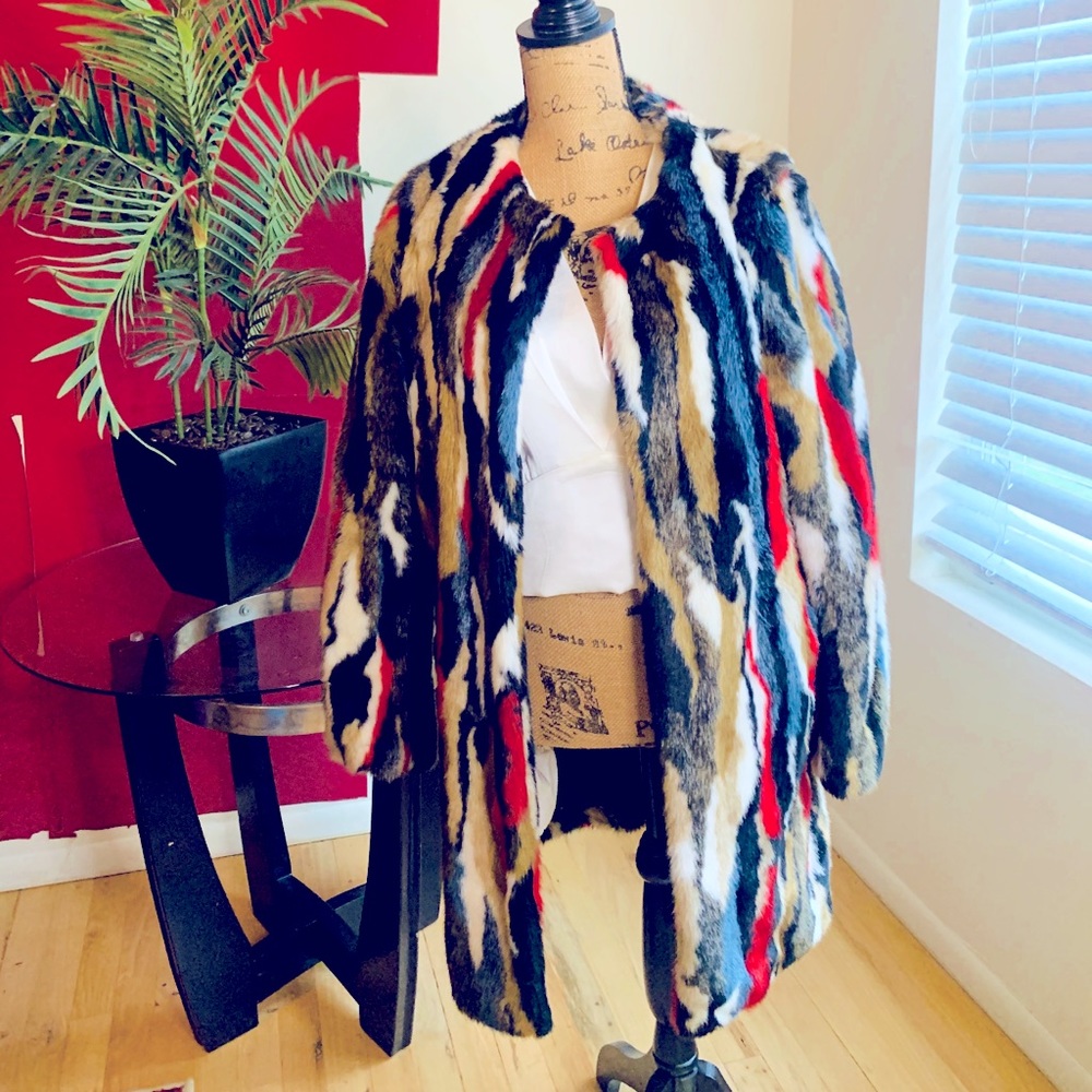 Multi color Zara faux fur